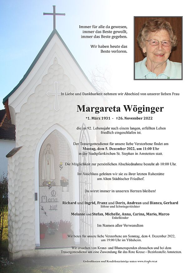 Parte von Margareta Wöginger