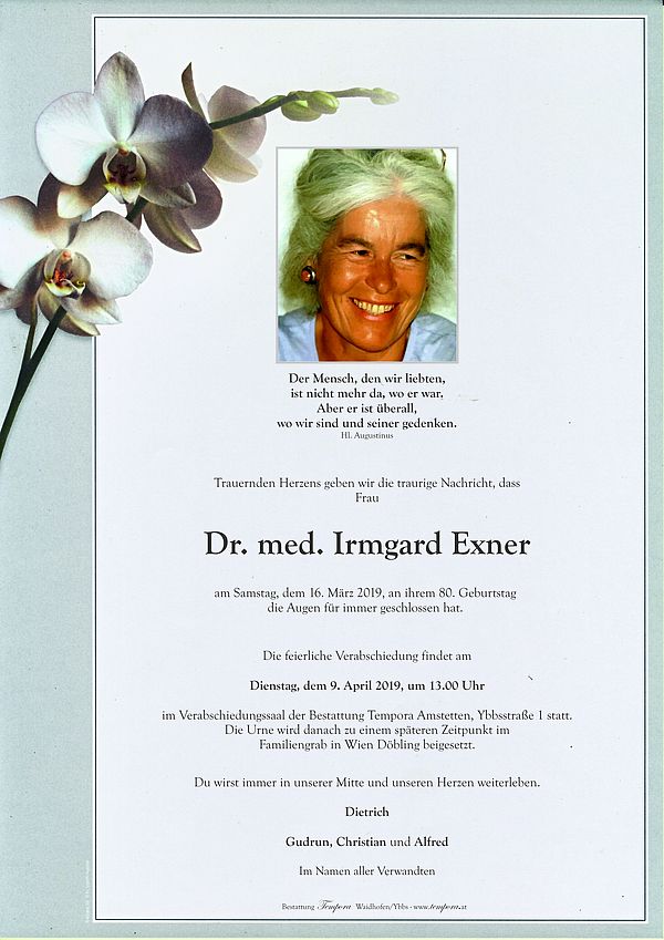 Parte von Dr. med. Irmgard Exner