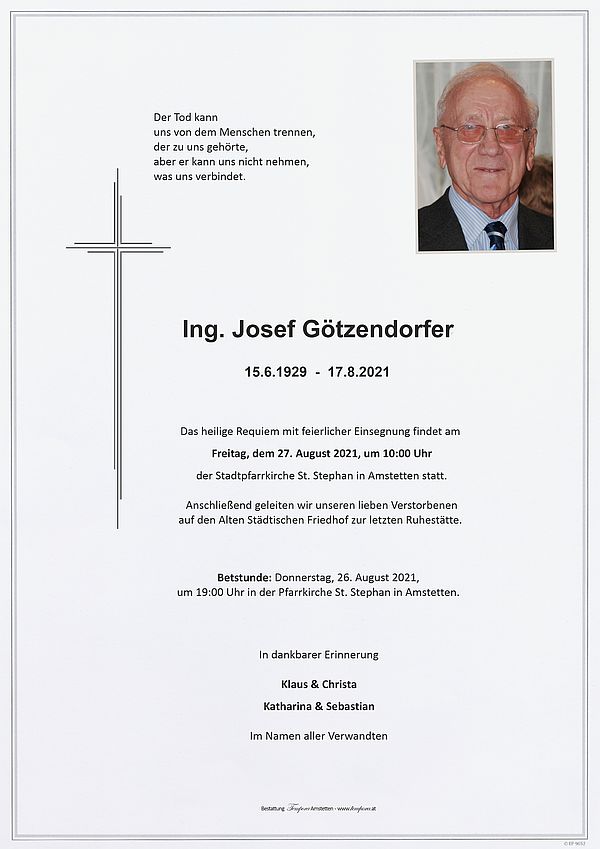 Parte von Ing. Josef Götzendorfer