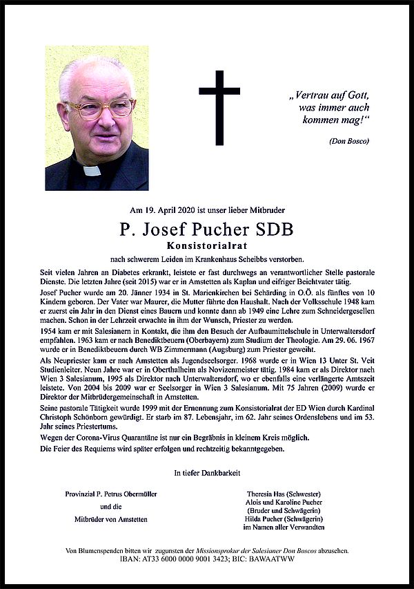 Parte von P. Josef Pucher SDB